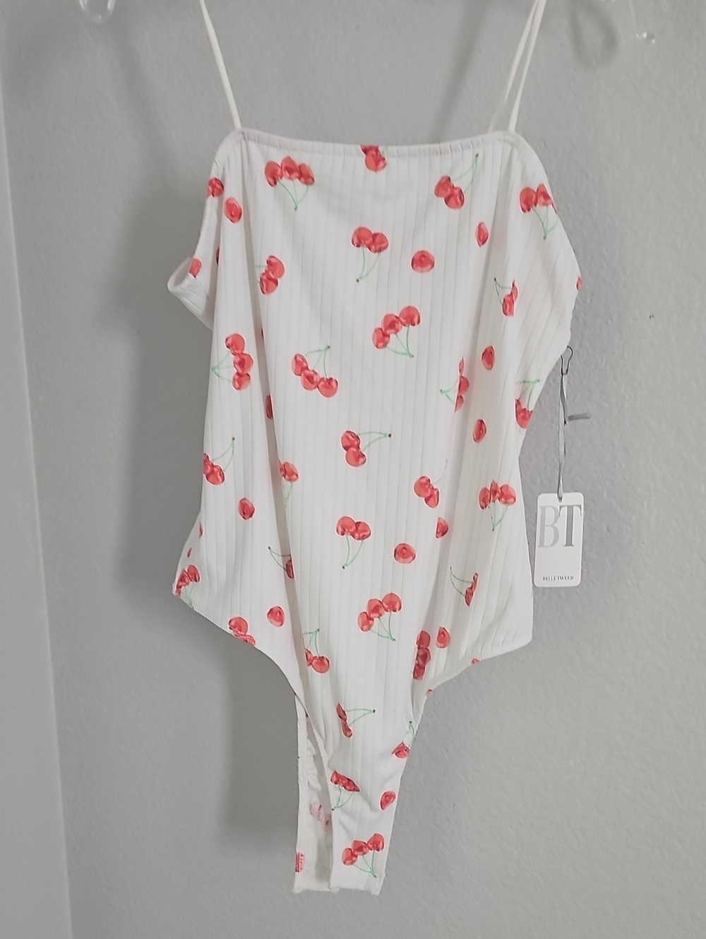 Cherry Print White Bodysuit